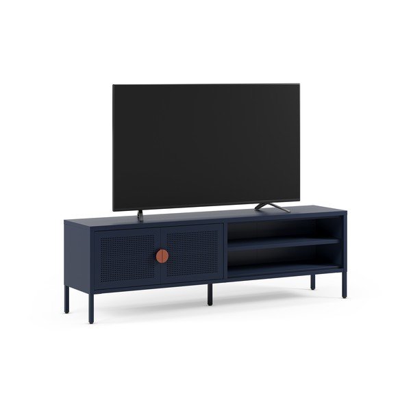 Mobile TV blu scuro in metallo 160x50x35 cm Sayla – Marckeric-image-2