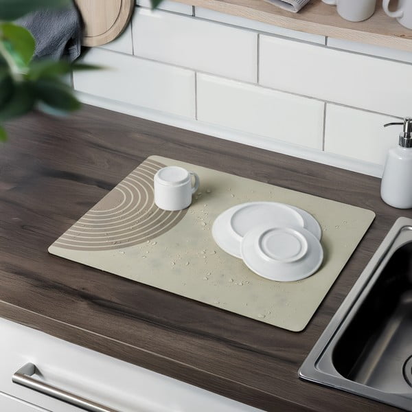 Tappetino scolapiatti beige in gomma 50x40 cm Dima – Wenko-image-1