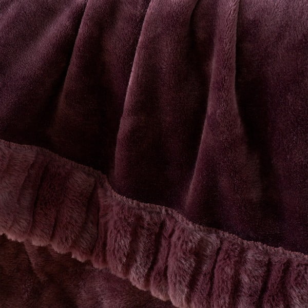 Coperta viola scuro in micropile 150x200 cm Velvet and Faux Fur – Catherine Lansfield-image-2
