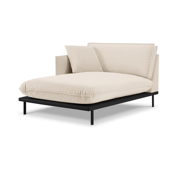 Poltrona lounge in velluto beige, angolo sinistro Auguste - Interieurs 86