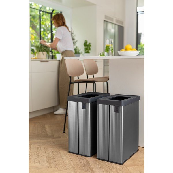 Cestino per la spazzatura grigio in plastica riciclata 54 l Verto Recycle - Curver-image-1