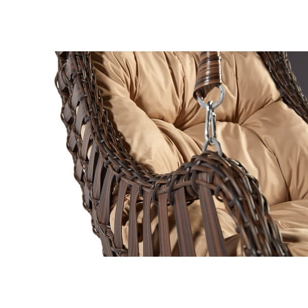 Sedia da giardino sospesa in rattan marrone Alacati - Floriane Garden-image-4