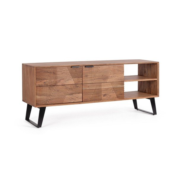 Mobile TV di colore naturale in acacia massiccia 145x60x40 cm Isar – Bizzotto-image-1