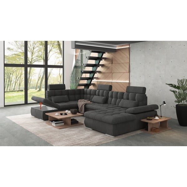 Divano angolare color antracite allungabile e con contenitore (con penisola a sinistra/a U) Merkur – Ropez-image-4