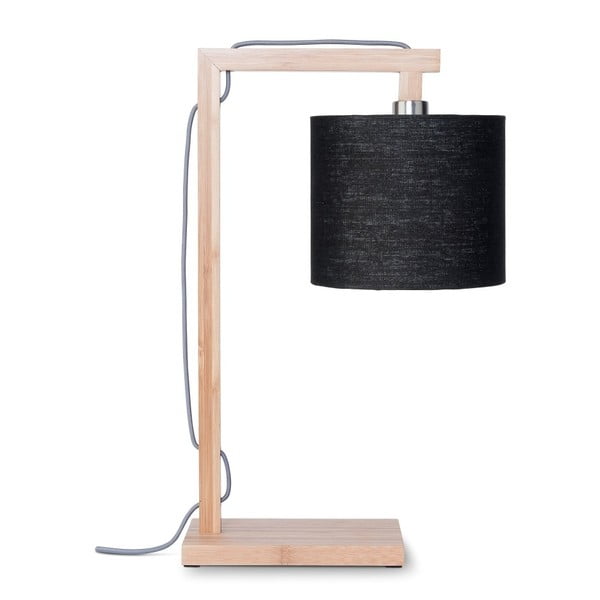 Lampada da tavolo con paralume nero e struttura in bambù Himalaya - Good&Mojo