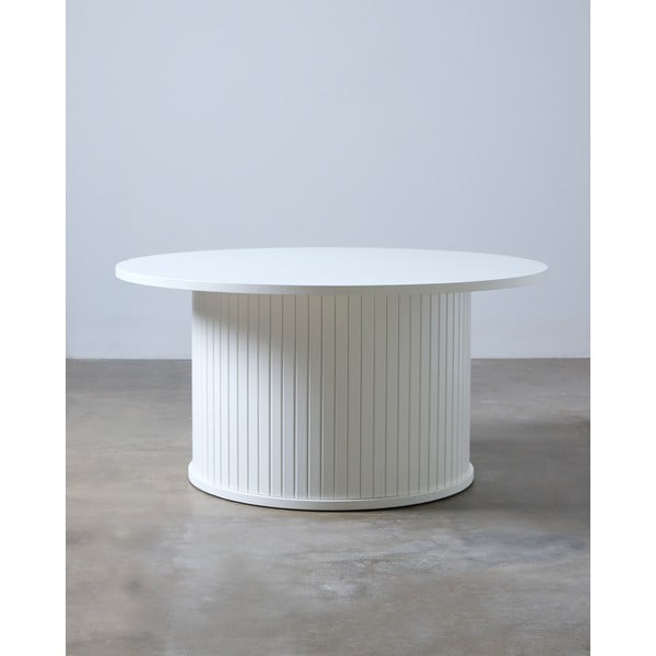 Tavolino da salotto rotondo bianco Nola – Unique Furniture-image-1
