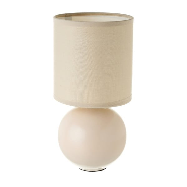 Lampada da tavolo in ceramica beige con paralume in tessuto (altezza 24,5 cm) - Casa Selección