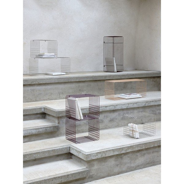 Mensola beige in metallo con ripiani multipli 38 cm Wire – Mette Ditmer Denmark-image-1