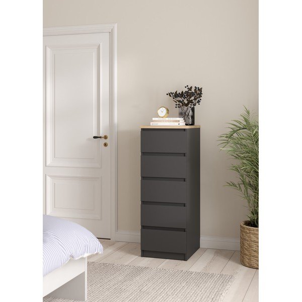 Credenza grigio scuro 40x111x50 cm Naia – Tvilum-image-1