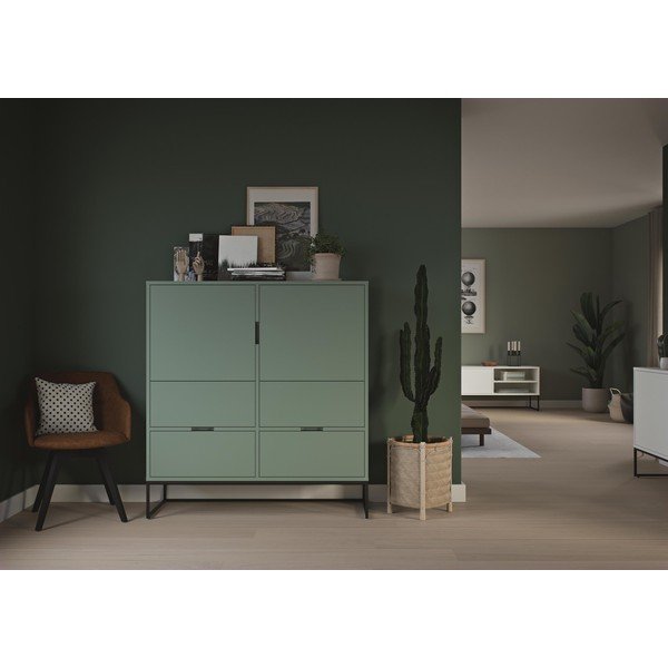 Cassettiera alta grigio-verde 118x127 cm Lipp - Tenzo-image-1