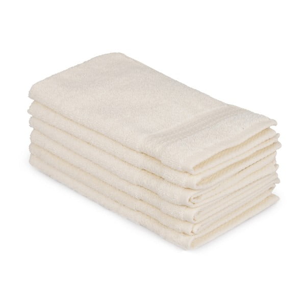 Set di 6 asciugamani in cotone crema chiaro Madame Coco Lento Crema, 30 x 50 cm - Foutastic