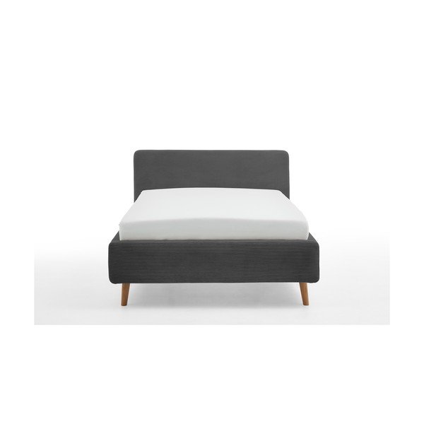 Letto singolo imbottito color antracite rete non inclusa 120x200 cm Mattis – Meise Möbel-image-3