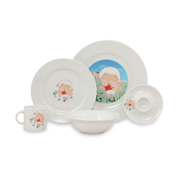 Set da pranzo in porcellana per bambini da 5 pezzi Sheep - Kütahya Porselen