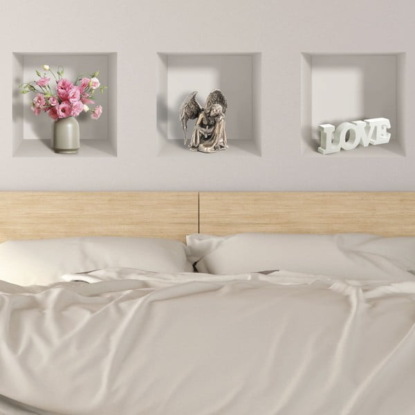 Set di 3 adesivi murali 3D Simboli d'amore - Ambiance-image-1