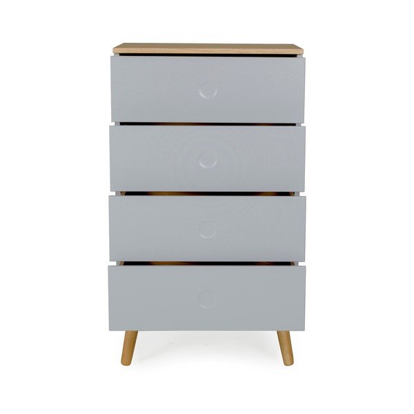 Cassettiera grigia con gambe in rovere, larghezza 55 cm Dot - Tenzo-image-2