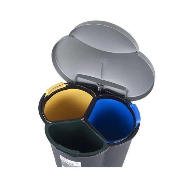 Contenitore in plastica per rifiuti differenziati/pedali 17+17+6 l Trio - Curver-image-4