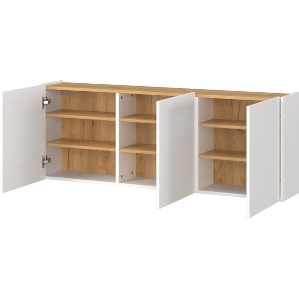 Armadietto bianco con effetto rovere da appendere 138x52x25 cm Libbiano – Germania-image-3