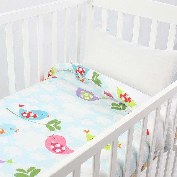 Copripiumino e cuscino in cotone per bambini , 100 x 120 cm Little Birds - Mr. Fox-image-1