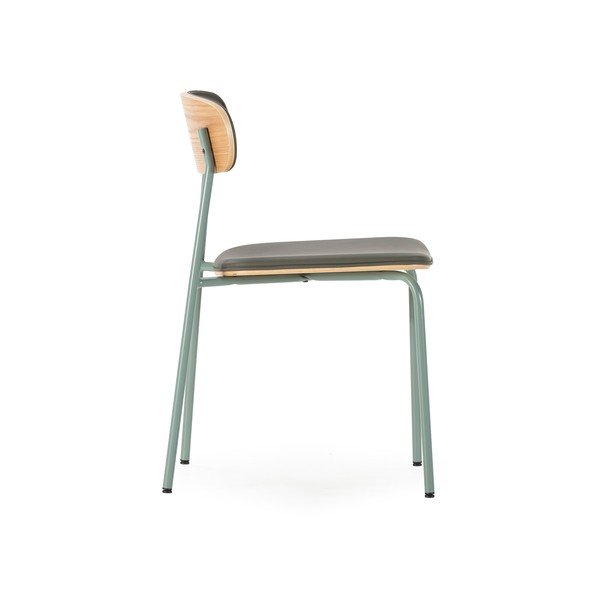 Sedie da pranzo in set verde scuro in imbottito impilabili 2 pz Saula – Marckeric-image-3