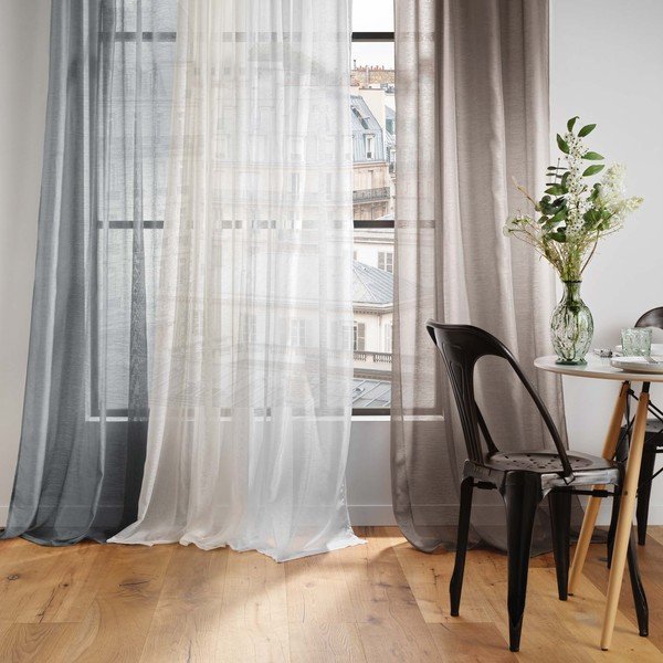 Tenda sottile bianca in voile 140x240 cm Lissea – douceur d'intérieur-image-1