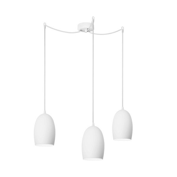 Pendente bianco a tre bracci Elementare opaco, ⌀ 14 cm Ume - Sotto Luce