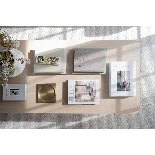 Tavolino da salotto colore naturale chiaro con piano effetto rovere 70x160 cm Driscoll – Rowico-image-3