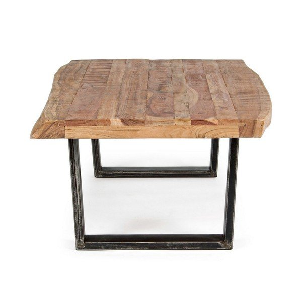 Tavolino da salotto nero/di colore naturale con piano in acacia 70x120 cm Elmer – Bizzotto-image-3