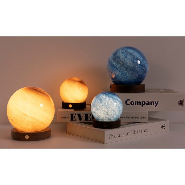 Decorazione luminosa colore naturale scuro con ricarica USB ø 12 cm Galaxy Breeze – Gingko-image-2