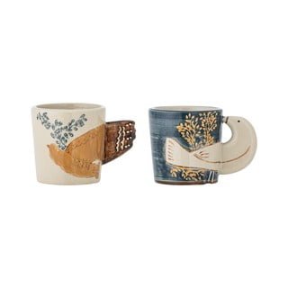 Tazzine in set per espresso blu/color crema in gres 2 pz 55 ml Hezha – Bloomingville