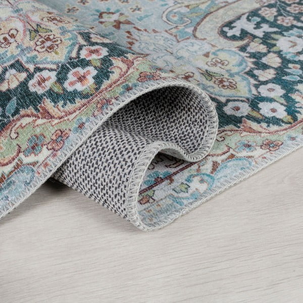 Tappeto lavabile turchese 80x150 cm FOLD Colby - Flair Rugs-image-1