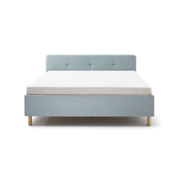 Letto matrimoniale imbottito blu/grigio rete non inclusa 140x200 cm Amelie – Meise Möbel-image-2