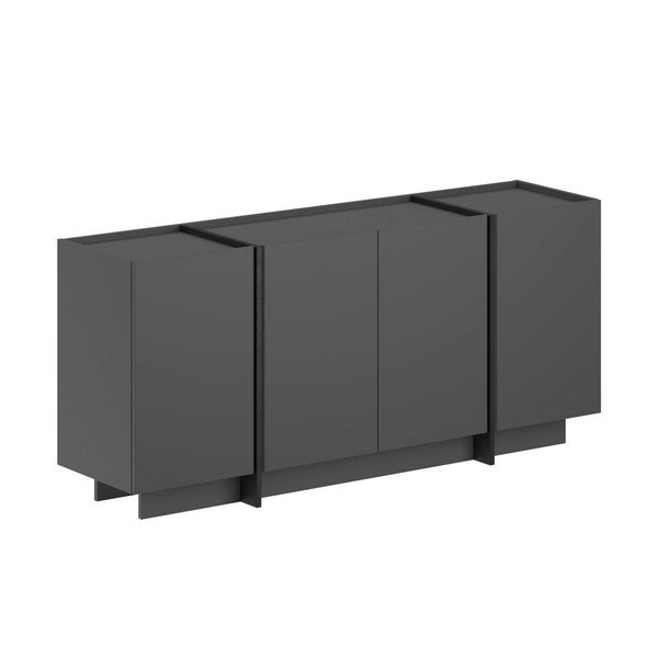 Credenza color antracite con apertura per cavi 180x80x45 cm Dorma – Kalune Design