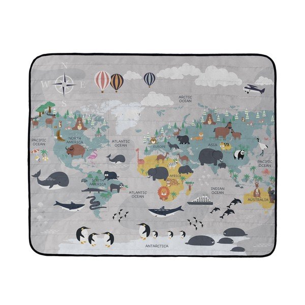 Coperta da picnic in microfibra 145x180 cm Travel Around The World - Butter Kings