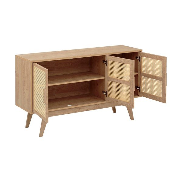 Cassettiera bassa effetto rovere naturale 128x75 cm Bridget - Støraa-image-3