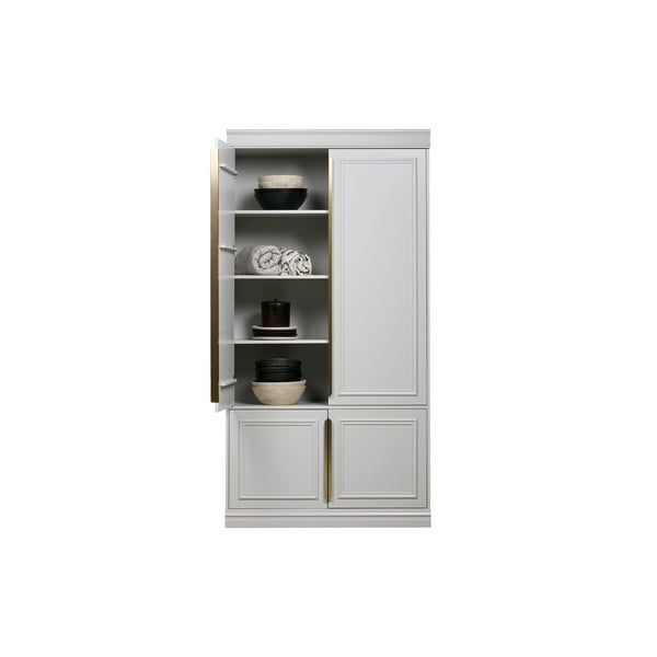 Armadio grigio chiaro in pino massiccio 110x215x44 cm Organize – WOOOD-image-3