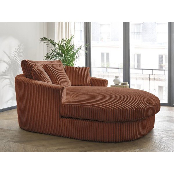 Poltrona arancione con rivestimento in velluto a coste Belem – Bobochic Paris-image-1