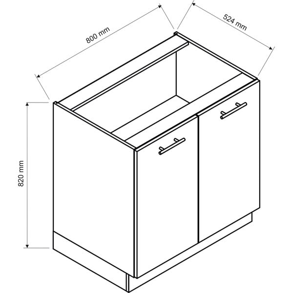 Mobile da cucina inferiore (larghezza 80 cm) Brodie - STOLKAR-image-2