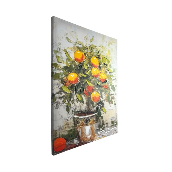 Quadro con elementi dipinti a mano 70x100 cm Oranges – Styler-image-3