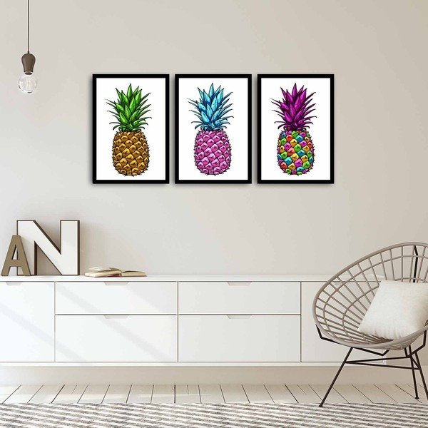 Quadro in tre parti Ananas, 109 x 50 cm - Alpha Wall-image-1