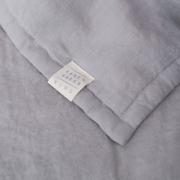 Coperta per neonati in lino grigio 140x200 cm Light Grey - Linen Tales-image-1