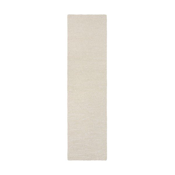 Passatoia avorio in lana tessuta a mano 80x230 cm Harris Boucle – Flair Rugs
