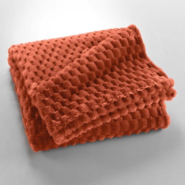 Coperta color terracotta in microflanella 125x150 cm Mini Frosty – douceur d'intérieur