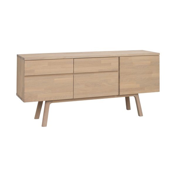 Credenza colore naturale chiaro in rovere massiccio 170x77x42 cm Cleardale – Rowico