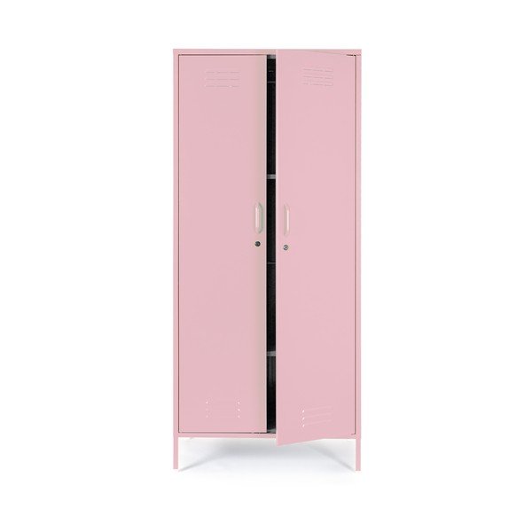 Armadietto rosa chiaro in metallo con chiusura a chiave 80x185x50 cm Cambridge – Yes Everyday-image-3