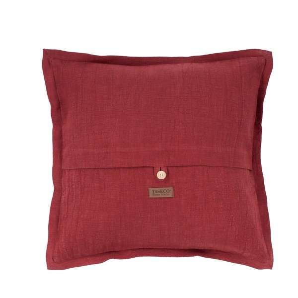 Cuscino rosso vino con lino , 45 x 45 cm - Tiseco Home Studio-image-1
