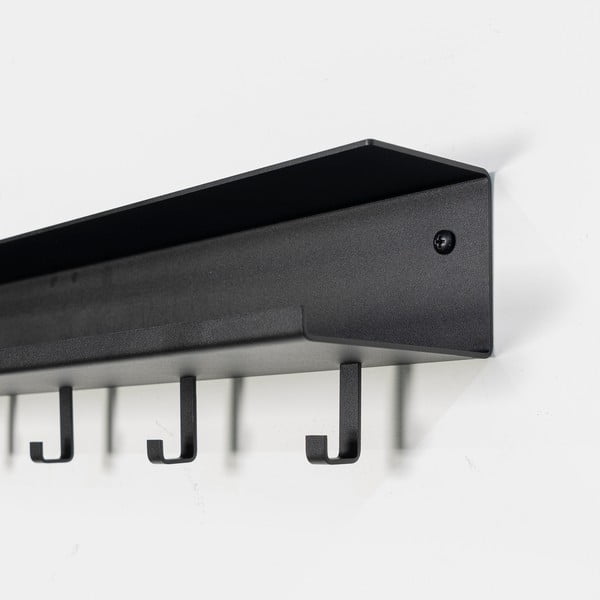 Attaccapanni da parete nero in metallo con scaffale 50 cm Easy – Spinder Design-image-4