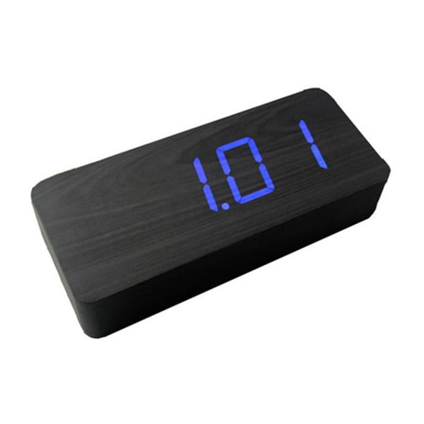 Sveglia nera con display a LED blu Slab Click Clock - Gingko-image-2