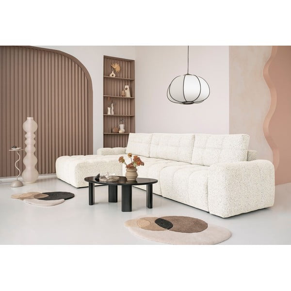 Divano angolare componibile color crema allungabile/con contenitore (con penisola a sinistra) Lulu – Miuform-image-1