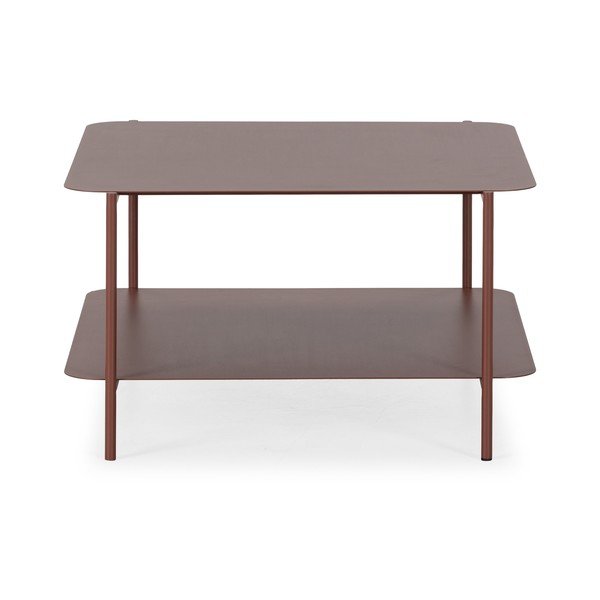 Tavolino da salotto color terracotta in metallo 70x73 cm Beatrix – MOME-image-4