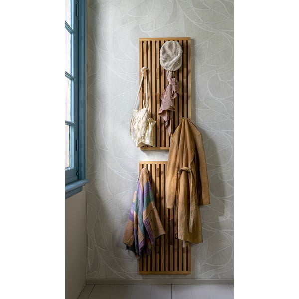 Pannello appendiabiti di colore naturale in rovere massiccio 46x100x8 cm Parco – Spinder Design-image-3